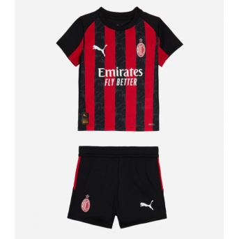 Billige Fotballdrakt AC Milan Replika Hjemmedraktsett Barn 2025-26 Kortermet (med bukser)